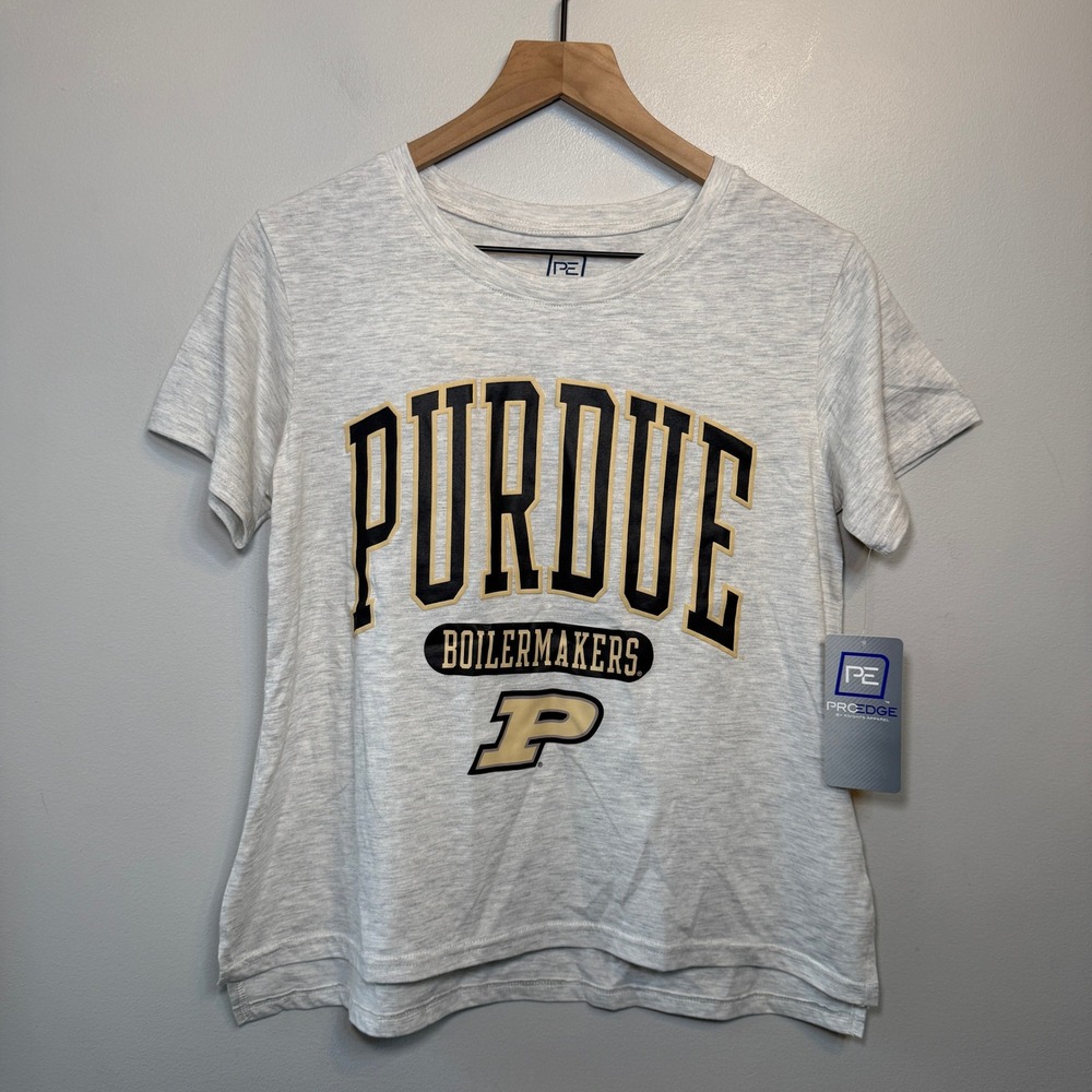 ProEdge Purdue Boilermakers Women's T-Shirt Grey Short Sleeve Size Small NWT